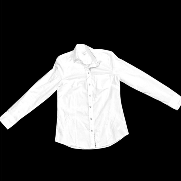 J Crew Tartan placket jeweled button-up cotton poplin shirt in signature fit XS - Picture 2 of 5